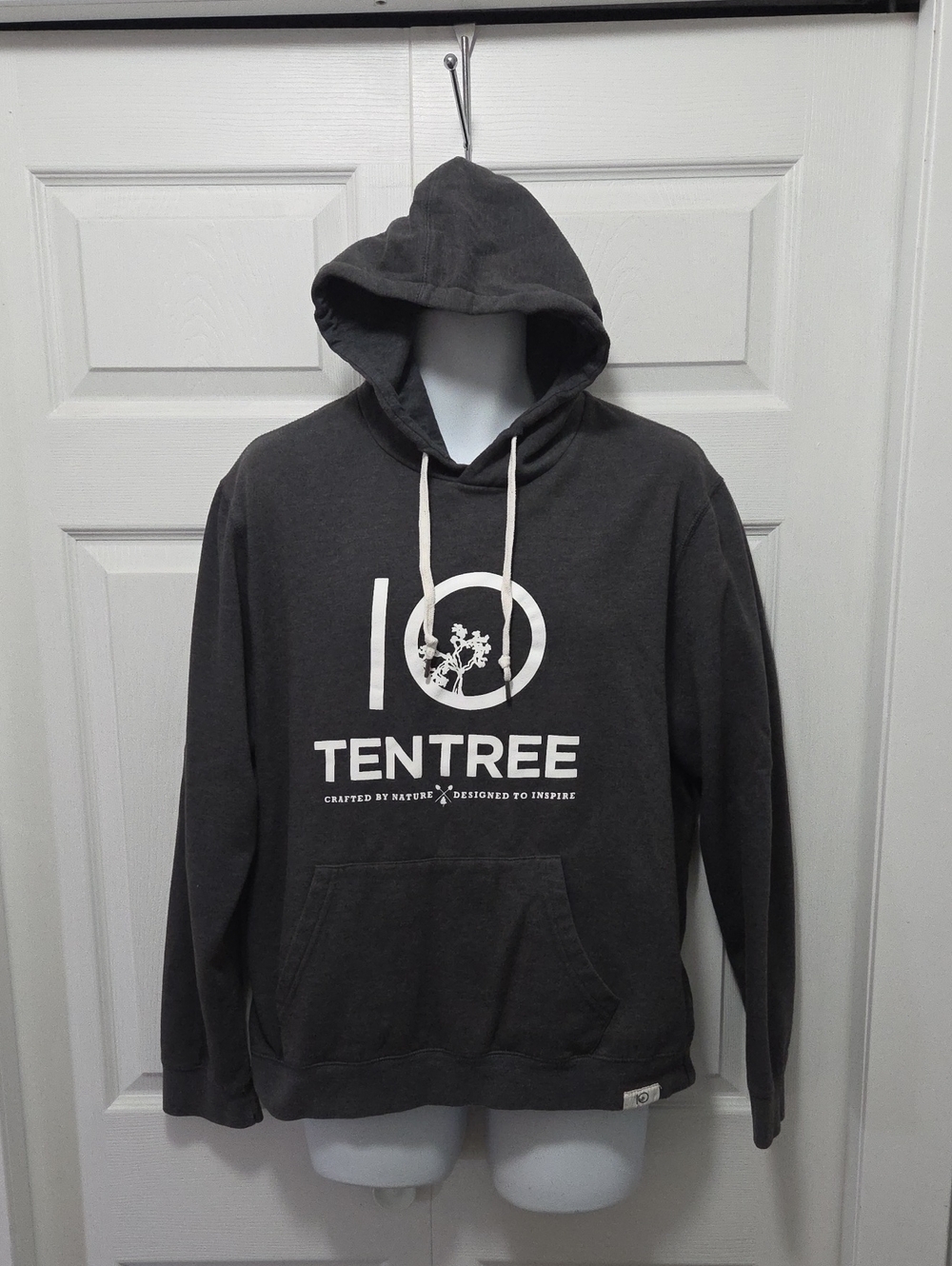tentree 2x *fits Smaller Dark Gray Pullover Hoodie with White Logo